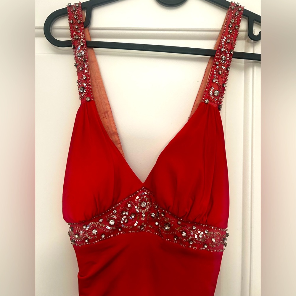 NiteLine Red Ruched Evening/Prom Dress
